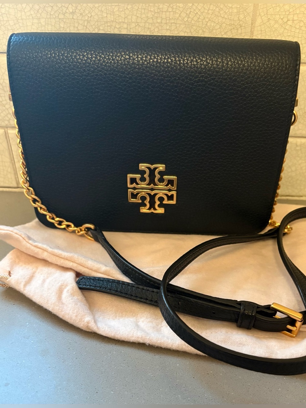 Tory Burch leather foldover crossbody bag